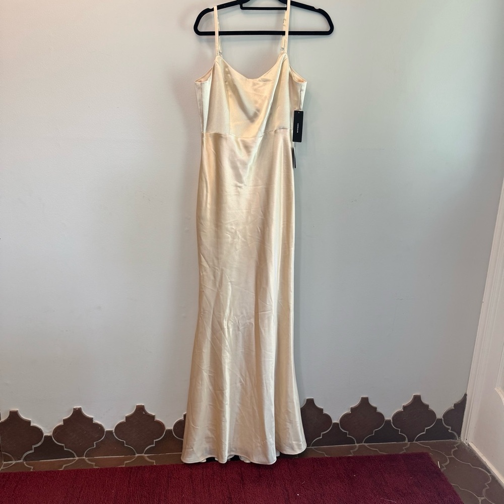 Lulu's Elegant Cream Maxi‎ Dress